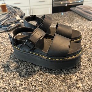 DR. MARTENS Voss Quad Leather Strap Womens Platform Sandals size US 7